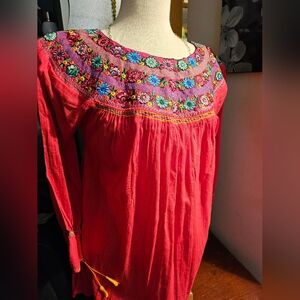 Round Neck Mexicana Embroidered blouse